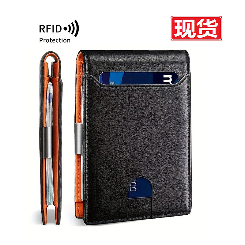 Carbon Fiber Pattern Gold Clip Minimalist Multi-Card Card Holder Flip 2-fold Super
